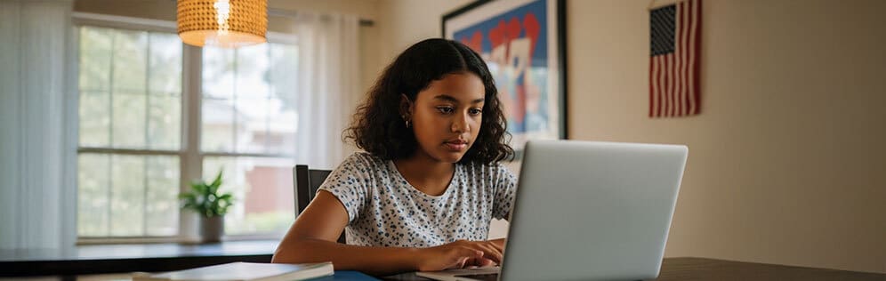 Students studying online